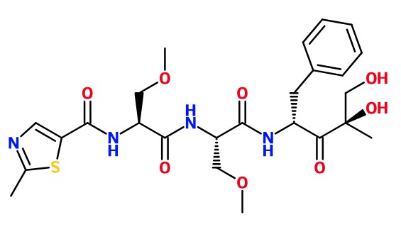(image for) MC085381 2-Methyl-thiazole-5-carboxylic acid {1-[1-(1-benzyl-3,4-dihydroxy-3-methyl-2-oxo-butylcarbamoyl)-2-methoxy-ethylcarbamoyl]-2-methoxy-ethyl}-amide